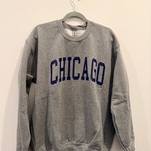 Gildan Gray Crewneck Sweater with Chicago Print